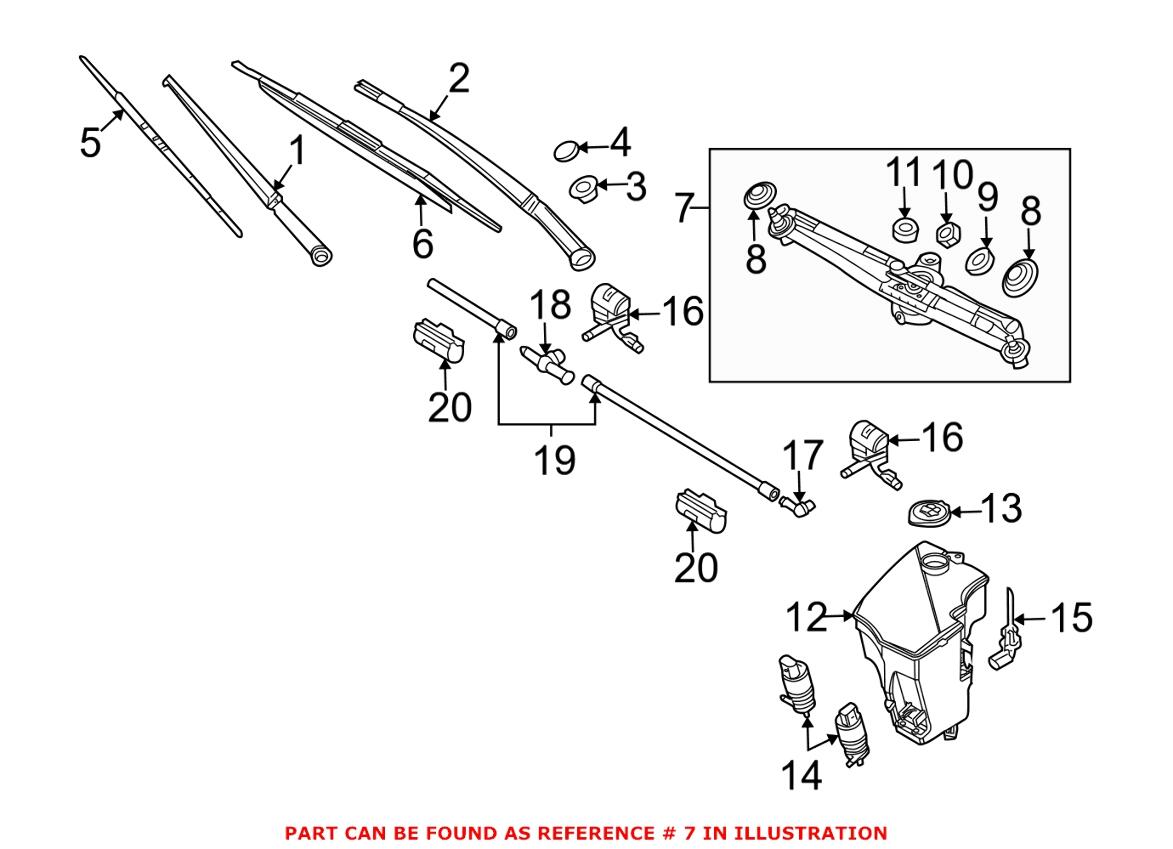 BMW Wiper Linkage - Front (With Motor) 61617051669